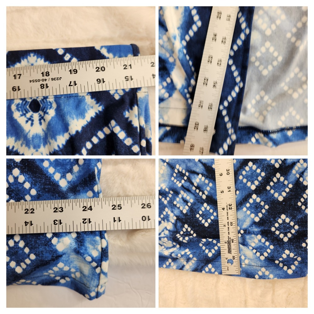 Chico's 4 Blue White Ikat Diamond Print Maxi Skirt Size 20/22 XXL Stretch Boho - Picture 2 of 7